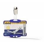 Durable 8118 06 Security Pass Holder With Clip Blue